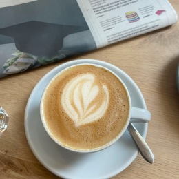 cup of coffee on a table