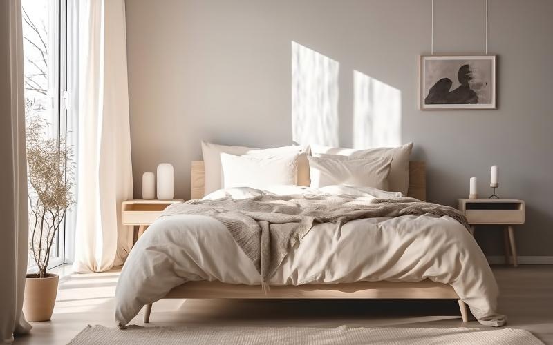 a bed with a white sheet
